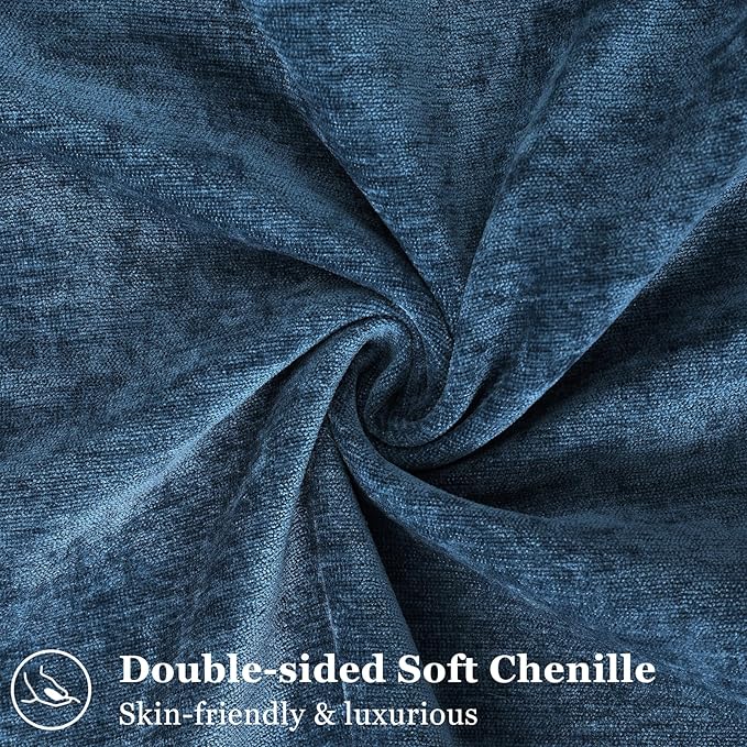 decorUhome Christmas Couch Throw Pillow Covers 18x18 Set of 2, Decorative Soft Euro Velvet Neutral Chenille Pillow Covers with Elegant Design for Sofa Bed Living Room Home Decor, Poseidon