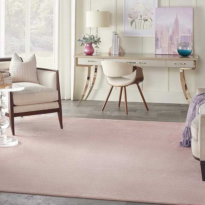 Nourison Essentials Indoor/Outdoor Pink 9' x 12' Area Rug, Easy Cleaning, Non Shedding, Bed Room, Living Room, Dining Room, Backyard, Deck, Patio (9x12)