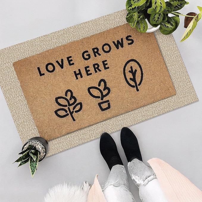 EARTHALL Small Area Rug 2x3 Ft Washable Rugs for Entryway Non Slip Braided Throw Rugs with Rubber Backing Door Mat Indoor Outdoor Entrance Cotton Woven Carpet for Kitchen Foyer Front Door, Khaki/Beige