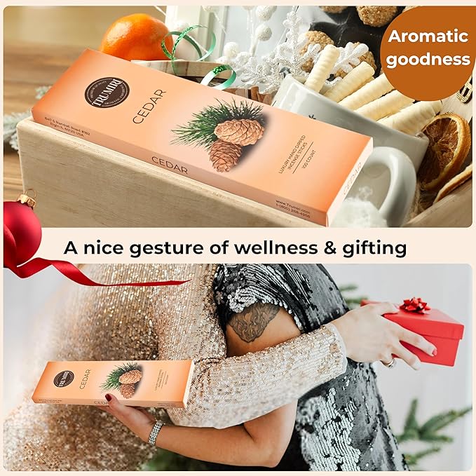 Cedar Incense Sticks - Pack of 100 Insence-Sticks Inciensos Aromaticos - Made with Natural Cedarwood Oil - Scented Insense Non Toxic Inscent Incence
