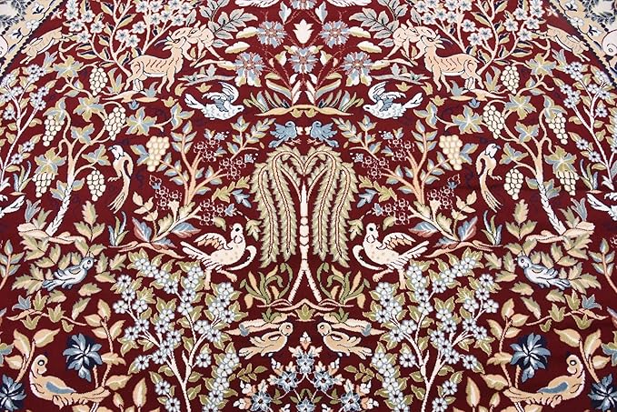 Unique Loom Narenj Collection Area Rug - Bristol (10' Round, Burgundy/ Beige)