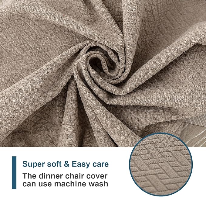 Genina Waterproof Seat Covers for Dining Room Chair Covers Waterproof Dining Chair Covers (2 PCS-Rear-Covered, Taupe)