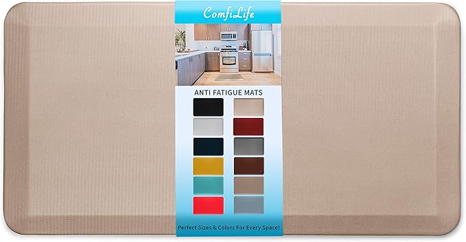 ComfiLife Anti Fatigue Floor Mat – 3/4 Inch Thick Kitchen Mats for Floor, Standing Desk Mat, Kitchen Rug – Comfort at Home, Office – Durable – Stain Resistant – Non-Slip Bottom (24" x 70", Rose Gold)