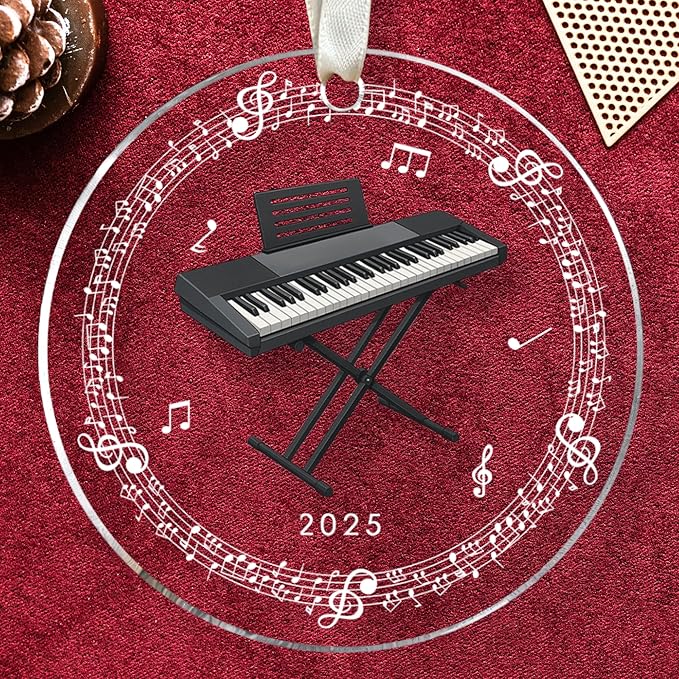 Electric Keyboard Ornaments - Electric Keyboard Christmas Ornament - Music Ornaments for Christmas Tree - Music Gifts for Lovers, Players, Teachers, Girls, Boys - Acrylic Ornament 2025