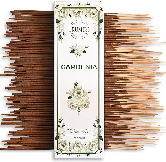 Gardenia Incense Sticks - Pack of 100 Inscents-Sticks - Inciensos Aromaticos para La Casa - Made with Natural Insence Ingredients - Scented Incents Non Toxic Insense