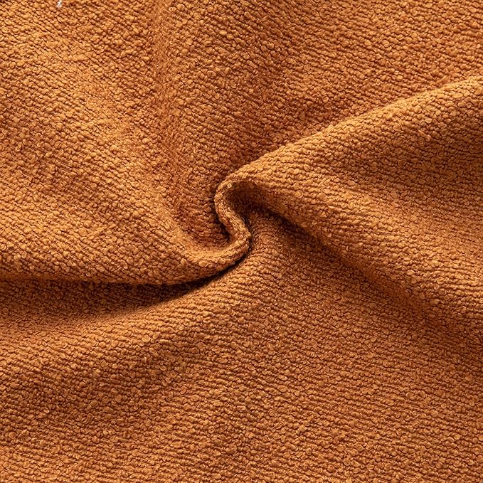 MANDIOO Pack of 2 Decorative Throw Pillow Covers Accent Solid Woven Textured Cushion Covers Pillow Cases Bedroom Living Room Sofa Home 18 x 18 Inch Tobacco