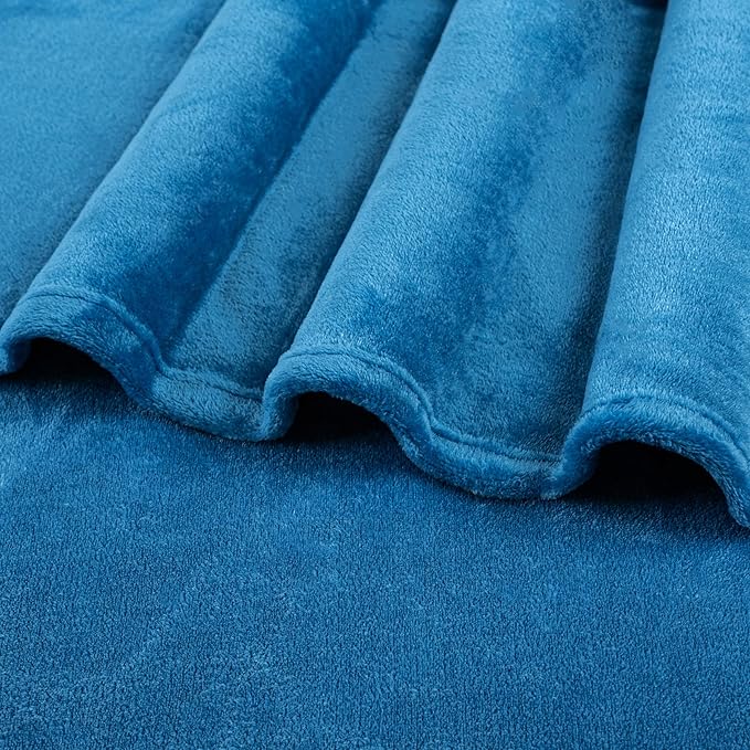PAVILIA Turquoise Fleece Throw Blanket for Couch, Teal Blue Soft Fuzzy Flannel Throw for Sofa, Luxury Plush Microfiber Bed Blanket, Cozy Home Decorative Velvet Gift Blanket, 50x60