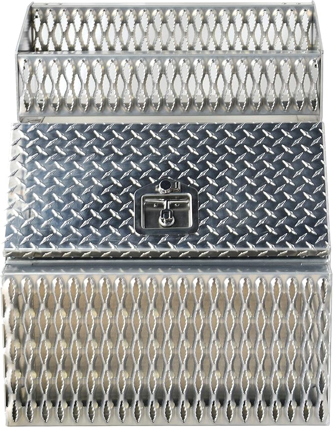 TBOZZ Heavy Duty Aluminum Semi Truck Side Storage Saddle Step Box / 24" L x 25" W x 28" H