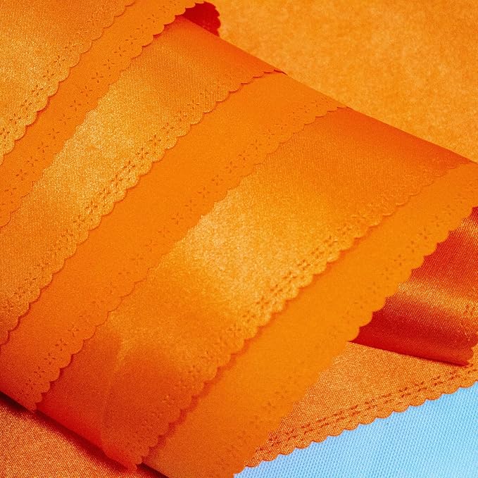 15 Pack Orange Table Runners, Fall Satin Table Runner 12x108 Inches Long, Silk and Smooth Fabric Table Runner for Thanksgiving, Wedding, Parties, Banquets, Autumn Decorations