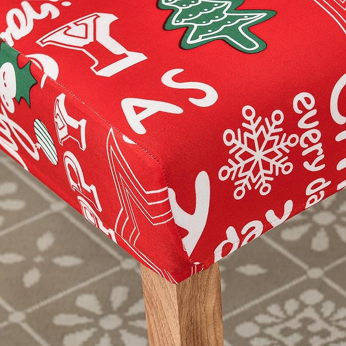 Senllori Dining Room Chair Covers Set of 6,Printed Pattern Parsons Chair Slipcovers Removable Washable Kitchen Seat Dining Chairs Protector Cover for Home or Party