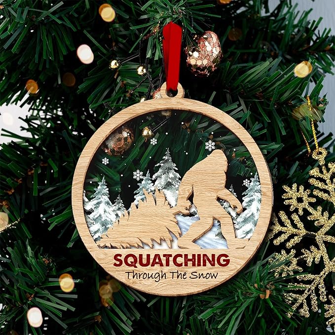 Bigfoot Ornament - Bigfoot Ornaments for Christmas Tree - A Quirky Sasquatch Christmas Tree Topper, Unique Gift for Bigfoot Lovers, Perfect Ornaments for Holiday Decor, Sasquatch and Big Foot Gifts