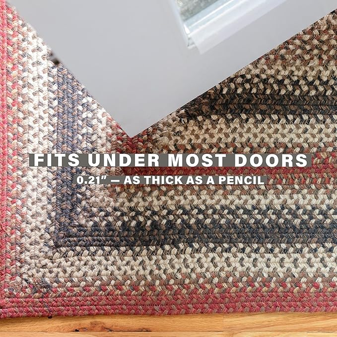 Chester Oval Braided Rug 27x45 - Lodge and Cabin Style Jute Entryway Rug