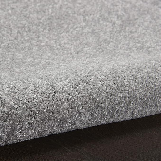 Nourison Home Essentials Indoor/Outdoor Silver Grey 6' x 9' Oval Area Rug, Easy Cleaning, Non Shedding, Bed Room, Living Room, Dining Room, Backyard, Deck, Patio (6x9 Oval)