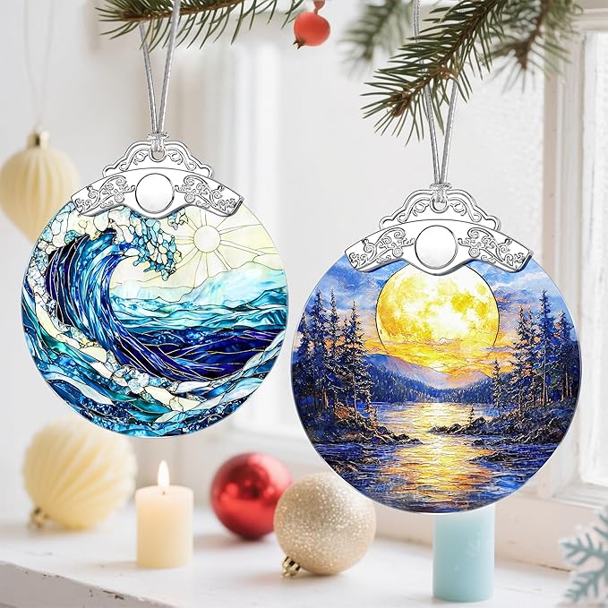 Full Moon Christmas Ornaments, Christmas Decorations, Hanging Ornaments for Tree, Holiday Decor, Holiday & Xmas Gifts, Gifts for Friends, Coworkers, Neighbors