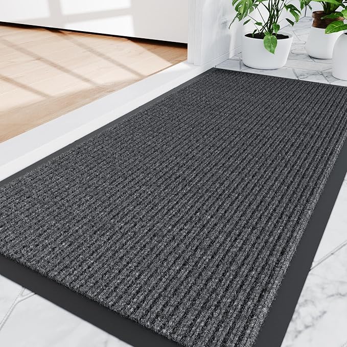 Amyracel Front Door Mat Indoor Outdoor Entrance, 36" x 48" All-Season Waterproof Doormat for Enterway, Heavy Duty Commercial Floor Mat, Fade Resistant, Rubber Back, Low Profile, Easy Clean