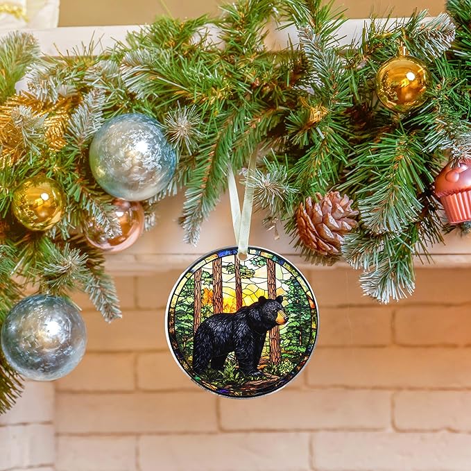 Bear Christmas Ornaments, Animals Ornaments for Christmas Tree - Gifts for Black Bears Lovers, Women, Men - Bear Christmas Ornament - Acrylic Ornament 2025