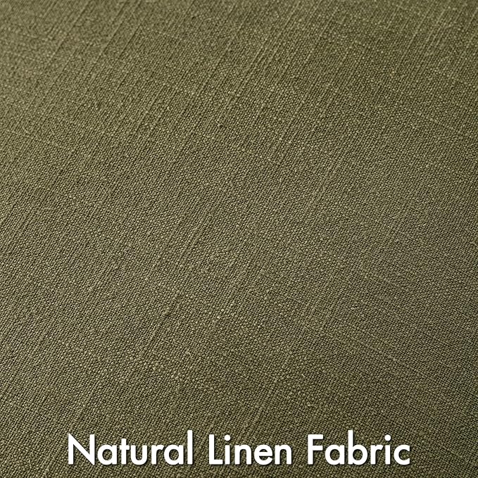 MIULEE Olive Green Linen Pillow Covers Pack of 4 Decorative Natural Solid Throw Pillow Covers Soft Accent Boho Farmhouse Couch Pillowcases Modern Home Decors for Living Room Bed Sofa 18x18 Inch