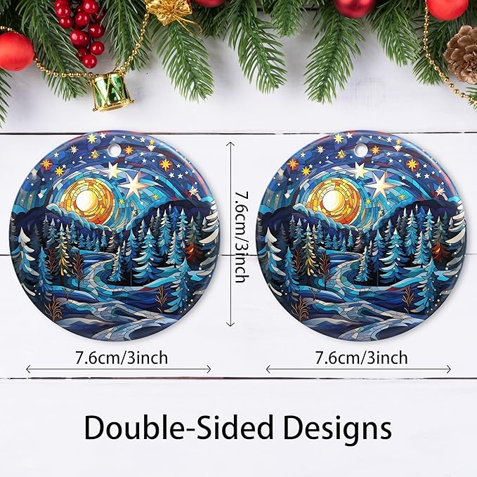 Starry Night Christmas Ornaments 2025 Ornament Holidays Ornaments Christmas Tree Ornaments Hanging Accessories Navidad decoracion Xmas Gifts for Home Indoor Outdoor Decor