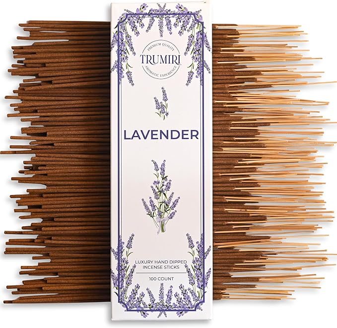 Lavender Incense Sticks - Pack of 100 Insence-Sticks - Inciensos Aromaticos Made with Natural Lavender Essential Oil - Scented Inscents Non Toxic Insense