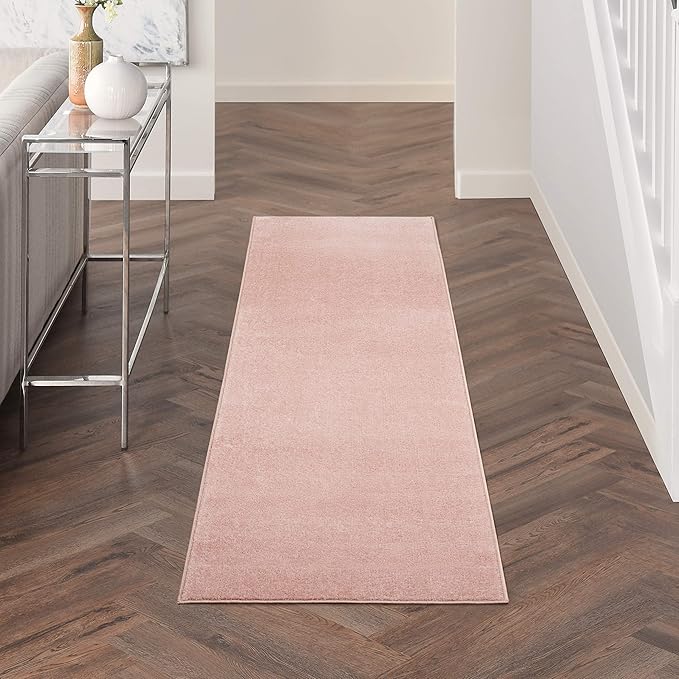 Nourison Essentials Indoor/Outdoor Pink 2' x 6' Area Rug, Easy Cleaning, Non Shedding, Bed Room, Living Room, Dining Room, Backyard, Deck, Patio (2x6)