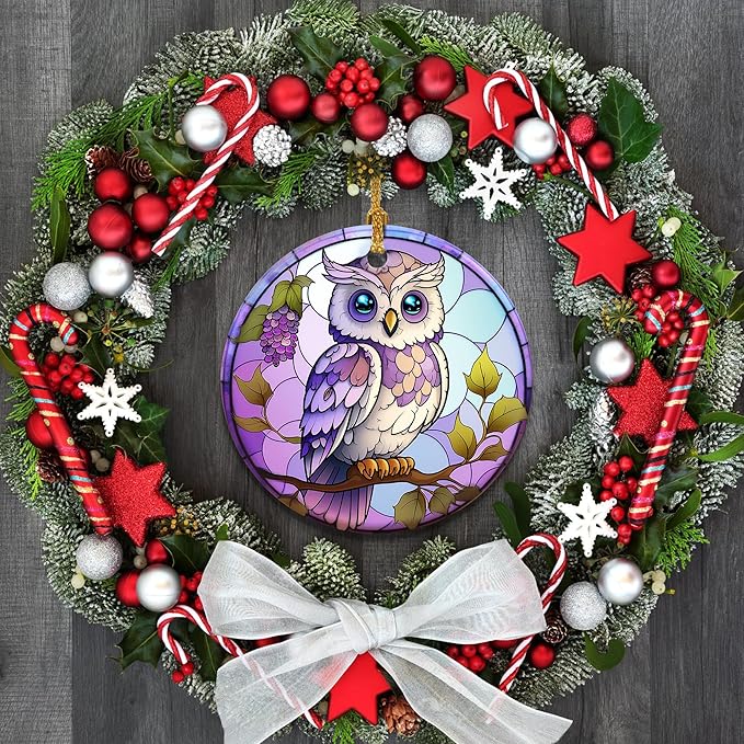 Touber Christmas Ornament, Owl Christmas Ornaments for Tree, Christmas Tree Decor, Holiday Ornament