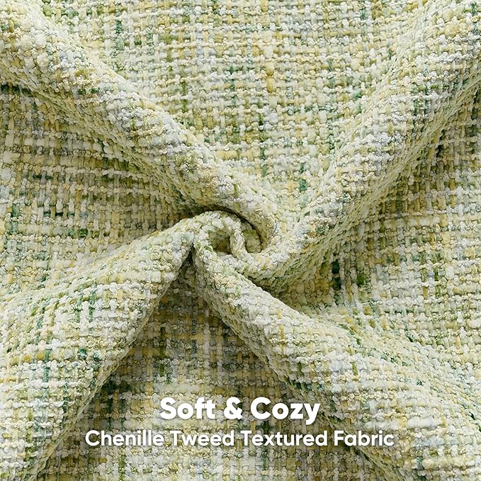 FUTEI Light Green Decorative Throw Pillow Covers 24x24 Inch Set of 2,Soft Chenille Tweed Textured Euro Pillow Shams,Modern Home Decor for Couch Bed Living Room