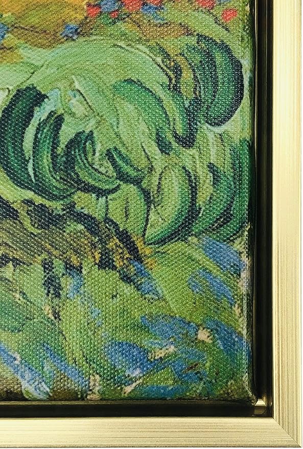 Wieco Art Framed Canvas Art Wheat Field with Cypresses by Van Gogh Classical Paintings Reproduction Modern Canvas Print Wall Art Landscape Pictures Artwork for Home Office Decor