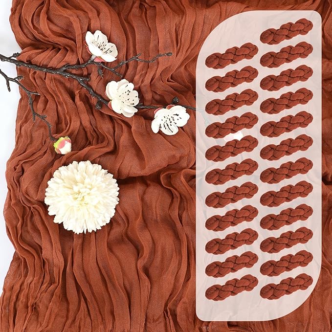 25 Pack Terracotta Cheesecloth Table Runner 17 x 108 Inch Fall Thanksgiving Boho Rustic Farmhouse Gauze Cheese Cloth Runner for Wedding Party Baby Shower Home Decor Holiday Decorations