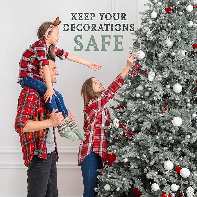 Christmas Ornament Storage Container,Box Stores Up to 54, Adjustable Dividers, Large Organizer Bin to Protect and Store Holiday Décor