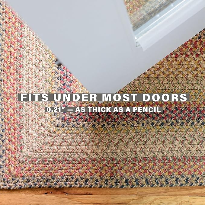 Homespice Kingston Small Braided Rugs 27x45 – A Multicolor Oval Bathroom Rug of Jute for American Country Decor