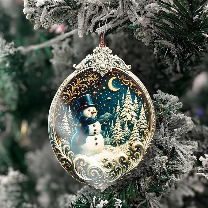 Snowman Ornaments for Christmas Tree, Christmas Ornament 2025, Snowman Ornaments, Secret Santa Gifts for Men & Women - Unique White Elephant Gifts Holiday Decoration