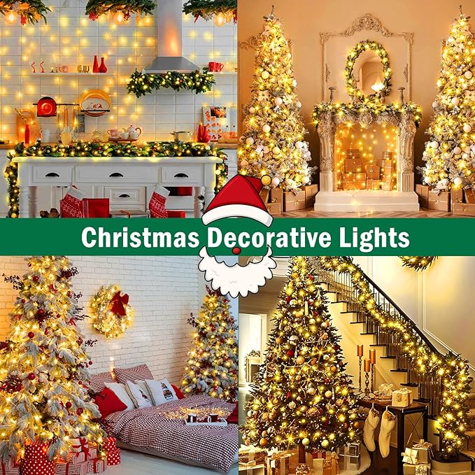 SAUIRS 600FT 1500 LED Christmas Lights Outdoor String Lights with 8 Modes Timer Waterproof Fairy Light Plug in for Outside Indoor Party Xmas Palm Tree Yard Wedding Decorations(Warm White)