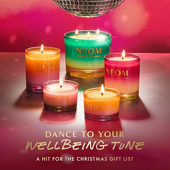 NEOM Christmas Wish Candle Travel Size | Mandarin, Cinnamon & Tonka Bean I Made with 100% Naturally derived Wax I Designed to Help You Relax and Unwind I Expertly Blended I Hand Finished