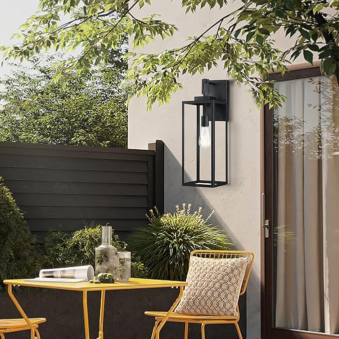 22" Large Black Outdoor Sconce, 22 Inch Outdoor Wall Lantern for House Exterior Wall Light for Garage Wall Sconce Extra Large Porch Light for House Outside, E26, 1 Pack