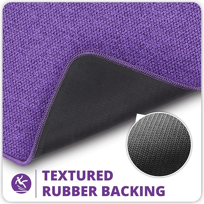 Bath Mat,Ultra Thin Bathroom Runner Rugs,Large Bath Mats for Bathroom,Quick Dry,Non-Slip,Machine Washable,Low Pile,Bath Rug,Shower Outside,Sink,Home Decor Accessories.Purple,3'x5'(36x60inch)