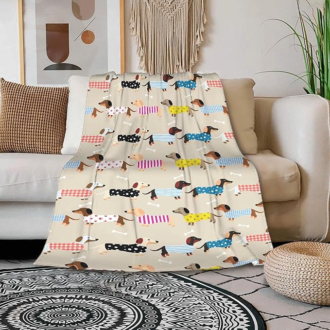 Dachshund Blanket is Super Soft and Warm, I Love Dachshunds Soft Flannel Throw Cozy Wiener Dog Blankets The Lightweight Flannel Blanket is for All-Season Use 40"x30"for Pet
