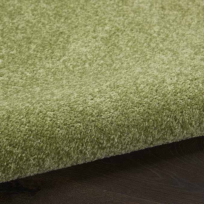Nourison Home Essentials Solid Indoor/Outdoor Green 2'2" x 16 Area Rug, Easy Cleaning, Non Shedding, Bed Room, Living Room, Dining Room, Deck, Patio, Backyard (2x16)