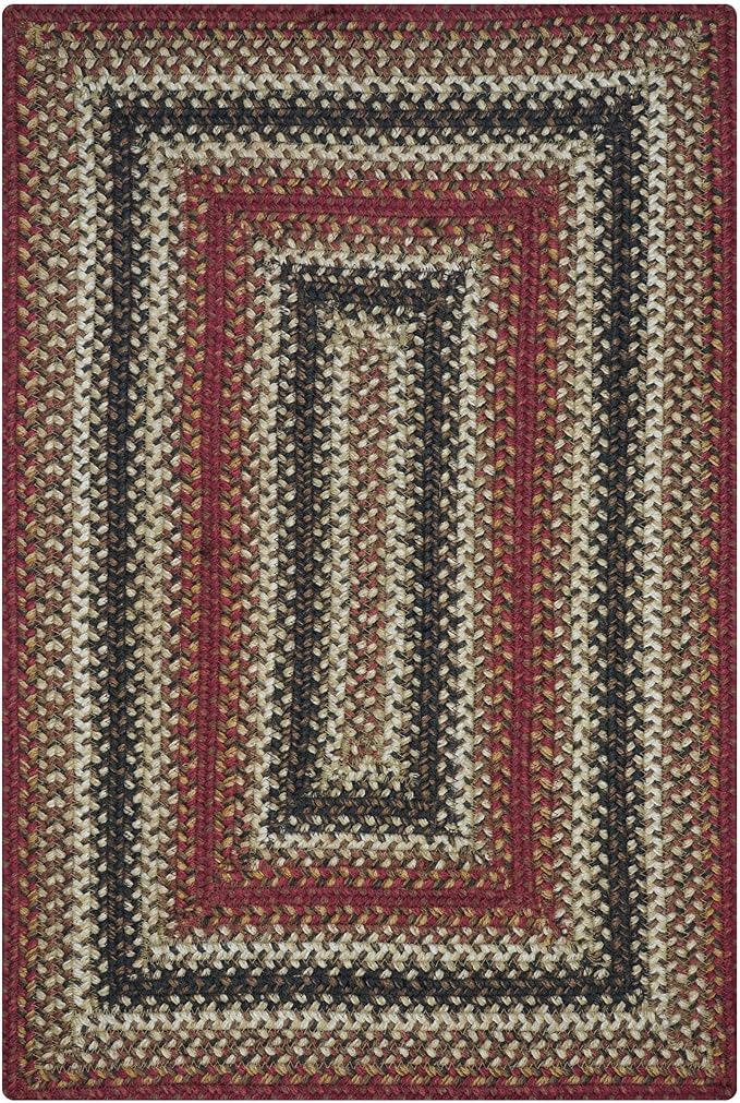 Homespice Chester Braided Jute Area Rug 6x9' - Lodge Style Braided Rugs for Living Room and Dining Room