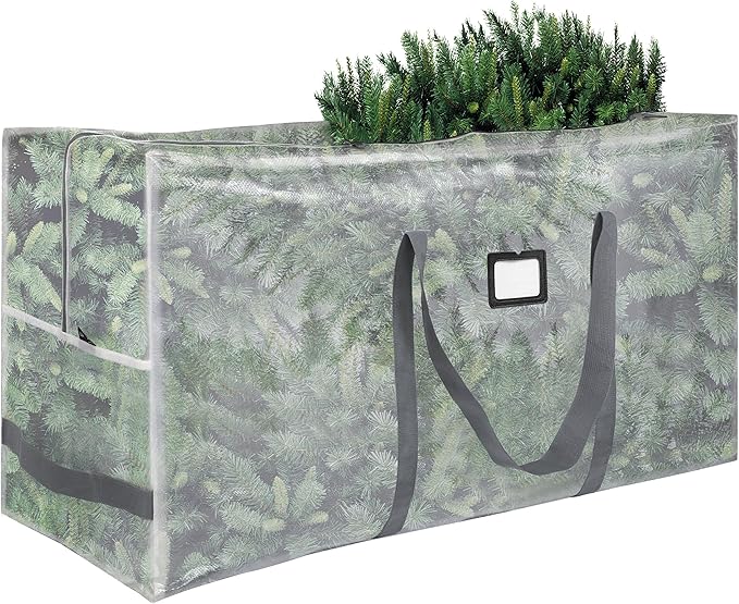 Large Christmas Tree Storage Bags Heavy Duty Tree Bags Holiday Storage Bags Protects From Moisture Or Dust,Alternative To Xmas Tree Storage Box (Transparent, 9 Ft)