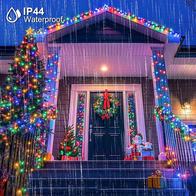 328 FT 1000 LED Christmas Lights, Waterproof Christmas Lights Outdoor with 8 Modes&Timer, Plug in Fairy Light for Xmas Garden Patio Tree Party Holiday Decoration（ Multicolor）