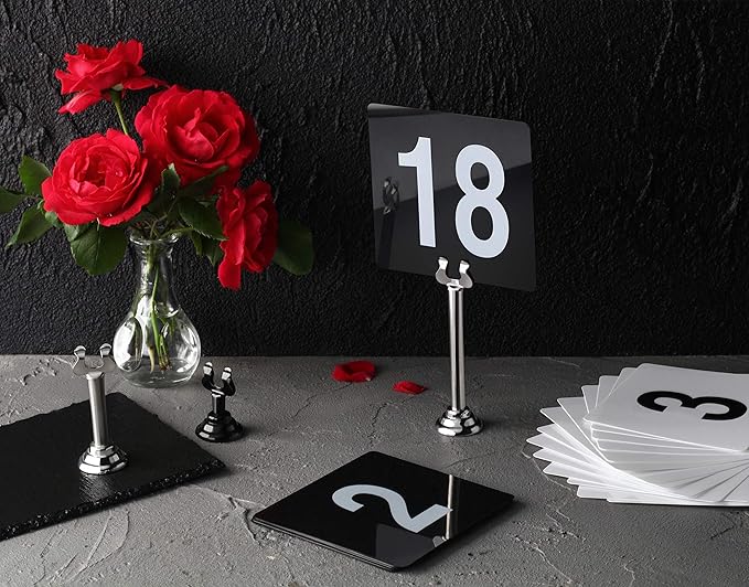 New Star 12 pcs Triton/Harp-Clip Place Card Holder Table Menu Holder Table Card Holder Table Number Holder Table Number Stand Banquet Table Place Card Holder 4" High