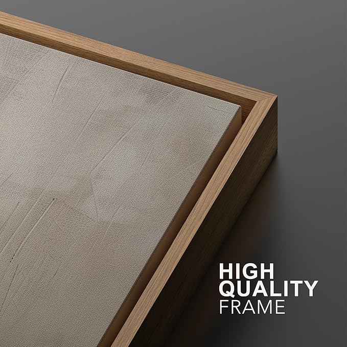 MUDECOR Framed Wall Art Print Set Minimalist Abstract Landscape Misty Horizons Illustrations Modern Art Decorative Chic for Living Room, Bedroom, Office - 24"x36"x3 Natural