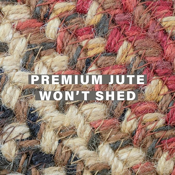 Chester Oval Braided Rug 27x45 - Lodge and Cabin Style Jute Entryway Rug