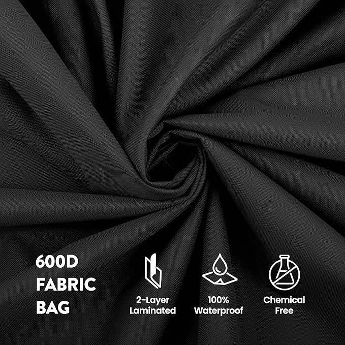 ZOBER 600D Oxford Fabric Rolling Christmas Tree Storage Bag - Fits 7.5 Ft Artificial Trees - Waterproof Christmas Tree Bag For Storage Box For Xmas, Durable Handles and Wheels - Card Slot - Black
