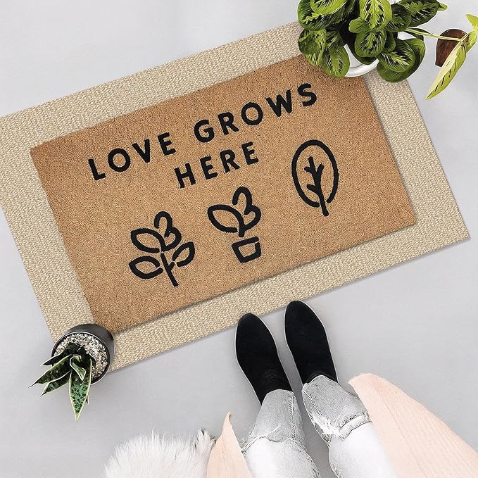 EARTHALL Washable Area Rug 2x3 Ft Non Slip Rugs for Entryway Braided Small Throw Rugs with Rubber Backing Door Mat Indoor Outdoor Entrance Rug for Kitchen Foyer Front Door, Golden Beige/White