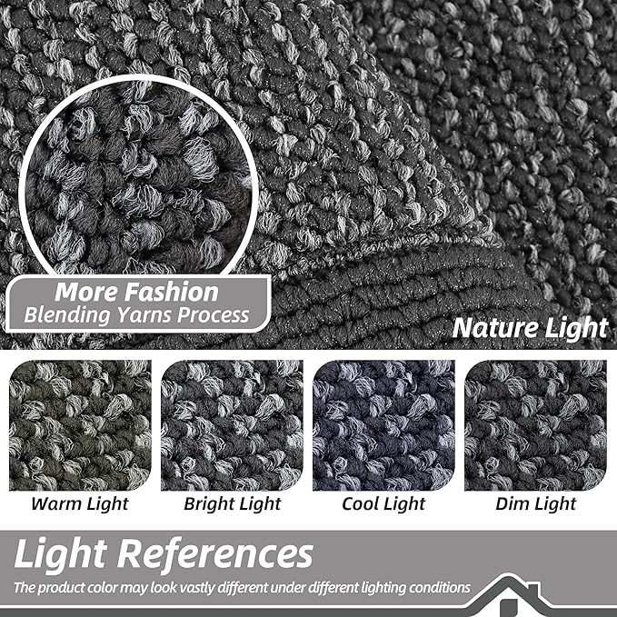 BEQHAUSE Indoor Door Mat 32" x 48", Dirt Trapper Door Mats Non-Slip Entryway Rugs Washable, Resist Dirt Absorbent Welcome Mat, Low Profile Floor Mats for Front Back Door and Entryway, Charcoal