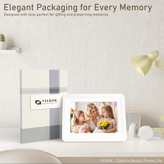 White 5x7 Picture Frame with Acrylic Front 1 Pack, ABS Frame for 5x7 or 4x6 Photos, Shatterproof UV-Resistant Tabletop Photo Frame, Vertical/Horizontal Display for Home Décor