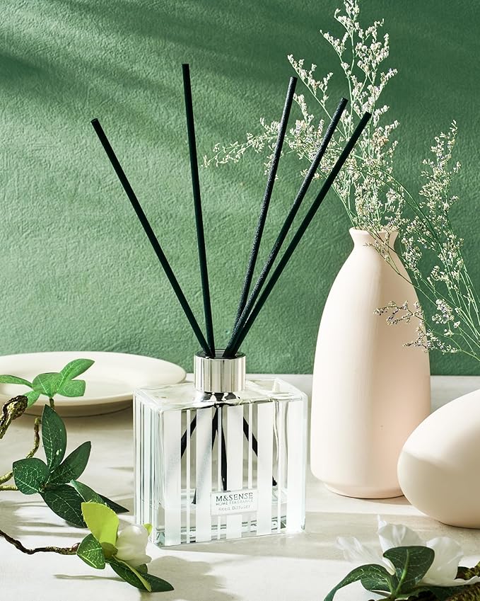 M&SENSE Citrus Zest Scent Diffuser - 7.04oz Reed Diffusers for Home, Scented Diffuser Gifts for Women, Home Fragrance Diffusers with Sticks for Bathroom Bedroom & Shelf Décor