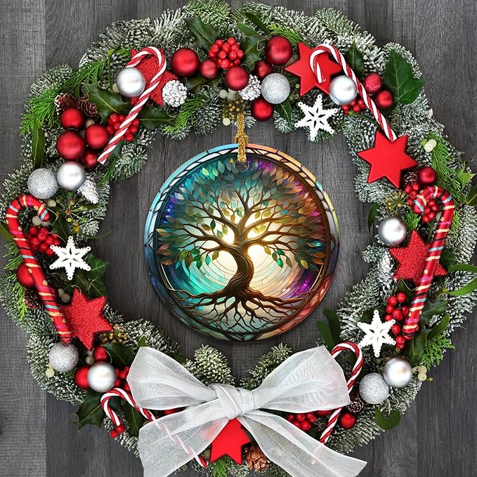 Touber Christmas Ornament, Christmas Ornaments for Tree, Tree of Life Christmas Tree Decor, Holiday Ornament