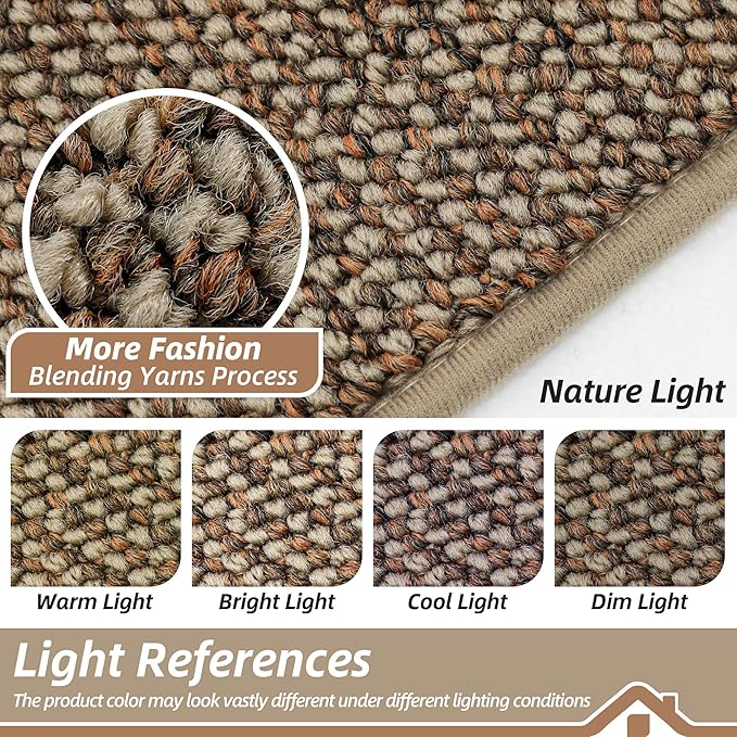 BEQHAUSE Dirt Trapper Door Mat 24" x 60", Non-Slip Washable Doormats Entrance Mat, Dirt Resistant and Absorbent Welcome Mat, Low Profile Floor Mats for Front Back Door and Entryway, Beige